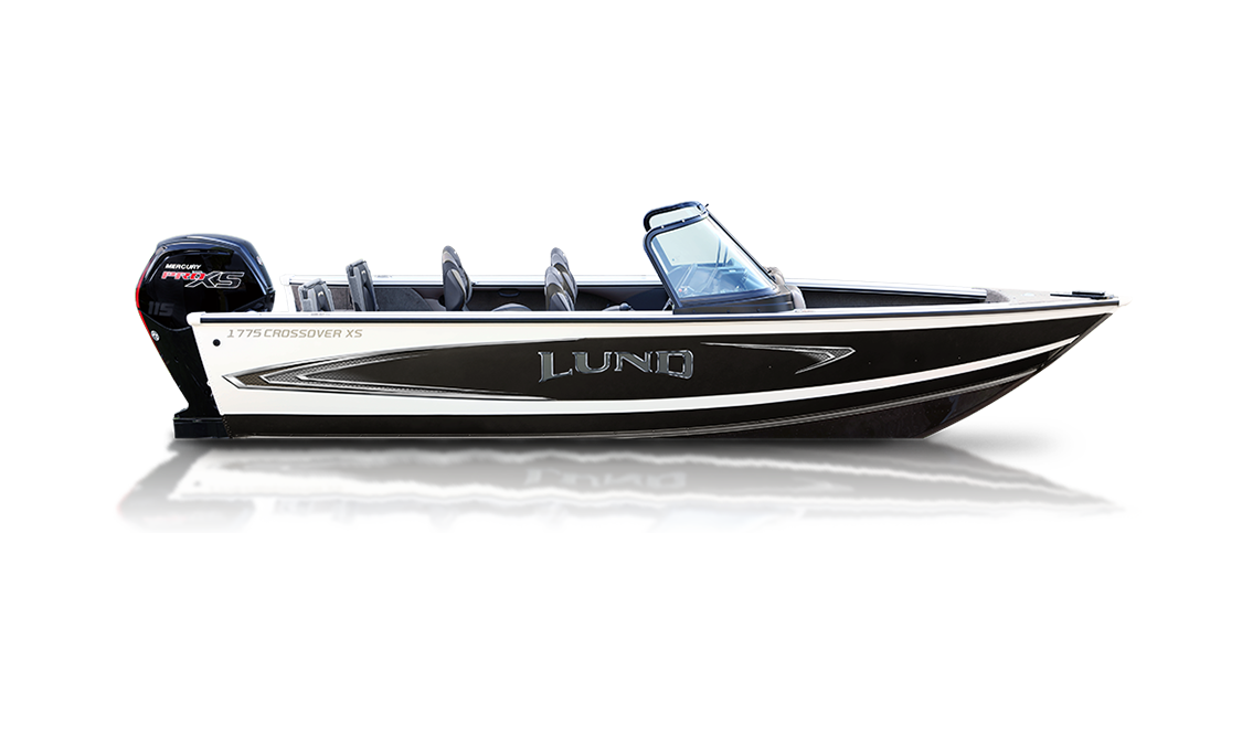 a crossover XS sport boat by Lund sold at Gordon Bay Marine at Muskoka, Ontario.