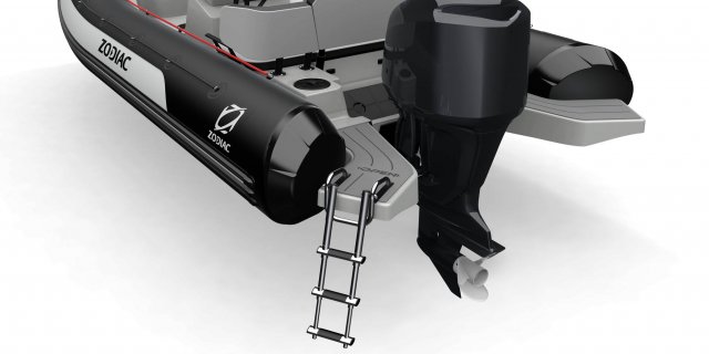 the outboard motor rendering of a zodiac open 5.5 at gordon bay marine
